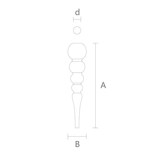 Unique table legs with round elements from oak